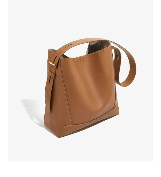 Lady Women Hobo Bucket Bag Split Leather Fashion Shoulder Bags Large Capacity Handbag Wide Adjustable Strap Female Bags