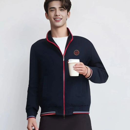 2025 Spring New Men's Jackets Solid Sports Jacket Men Business Casual Autumn Thin Coat Zip Up Coat with Pockets Clothing