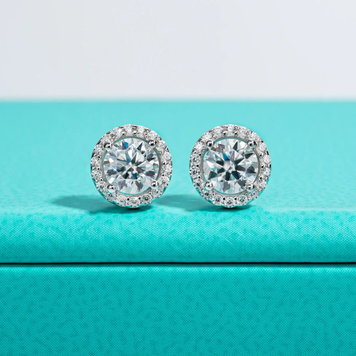 1cttw D Color Round Cut Moissanite Diamond 925 Sterling Silver Stud Earrings For Woman Jewelry Wholesale