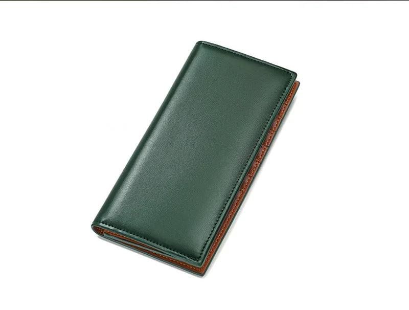 Japane Style Genuine Leather Long Men's Wallet Cowhide Multifunctional Women's Card Holder Clutch