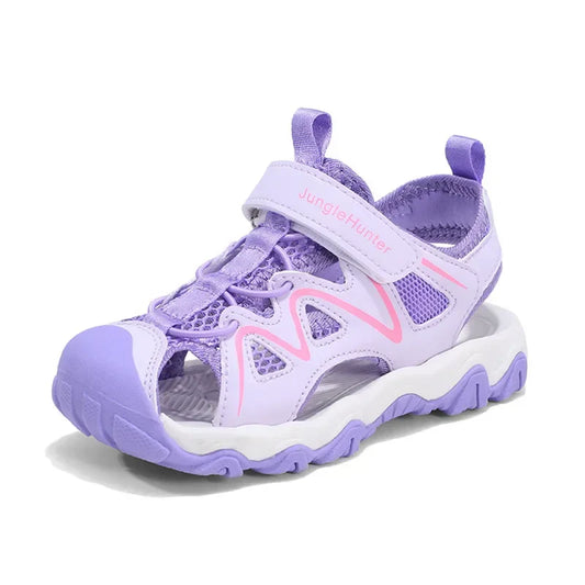 Summer Breathable Anti-Slip Sport Sandals for Boys&Girls Kids Outdoor Closed-Toe Beach Shoes Anti-Bump Water Sandals