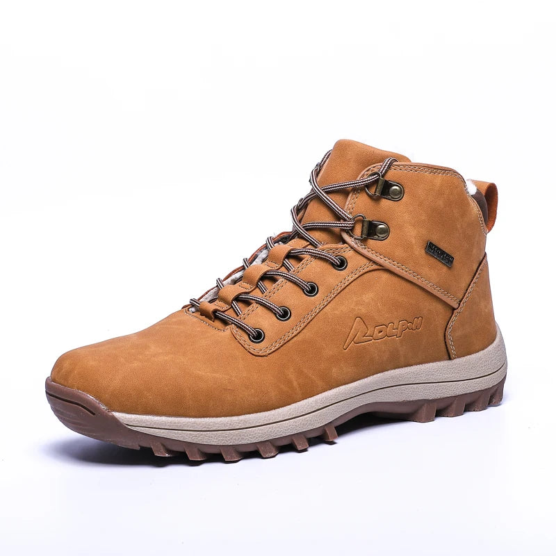 2024 Fashion Outdoor Winter Snow Boots For Men Male Sneakers Adult Quality Rubber High Top Super Warm Plush Warm Ankle Boots