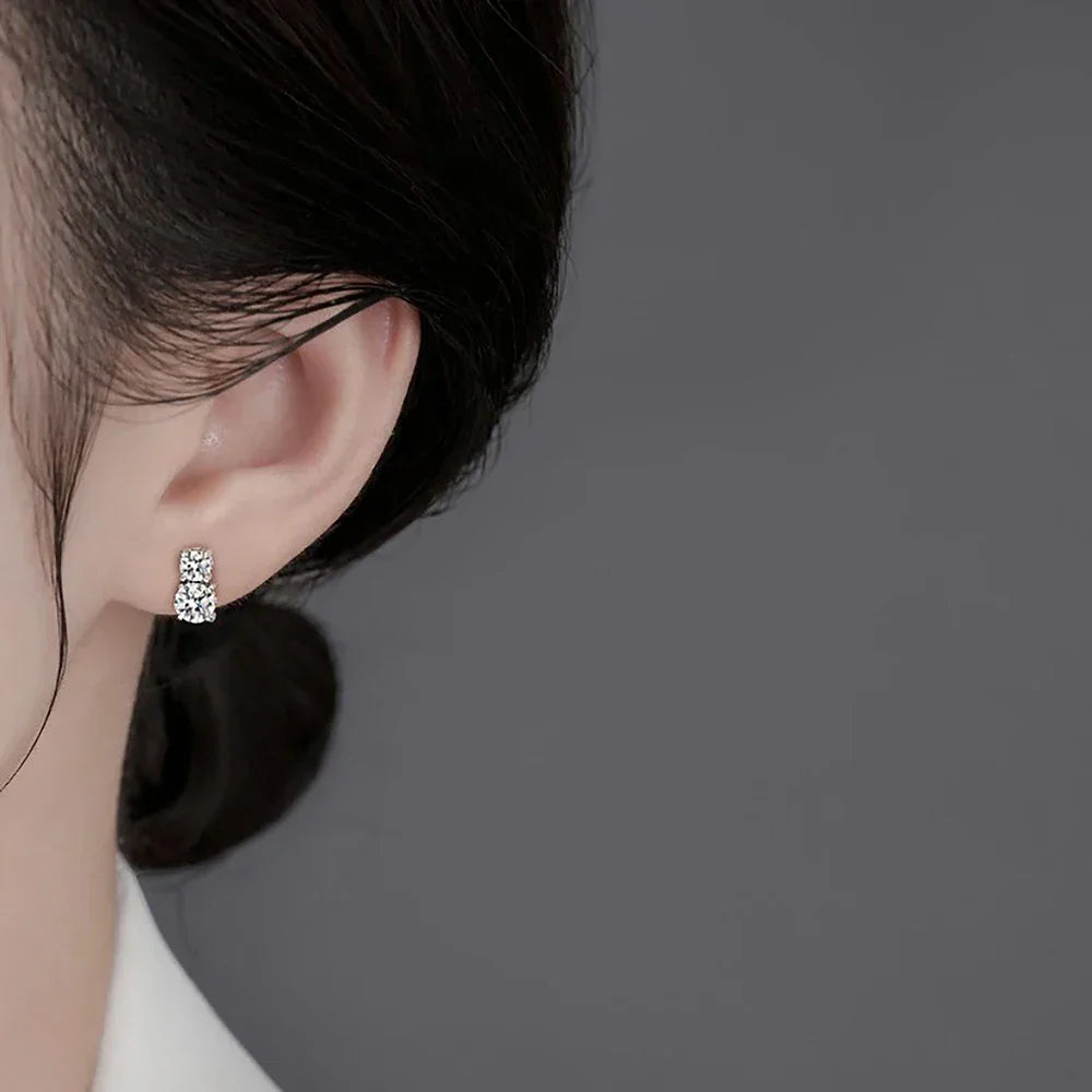 1.5carat Moissanite Diamond Stud Earrings With Certificates 925 Sterling Silver Round Cut Ear Studs For Women Men Jewelry