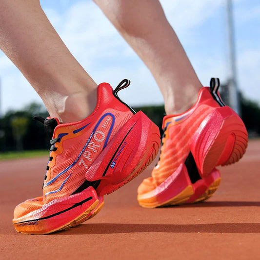 Men's Carbon Plate Sneakers Outdoor Soft Sole Mesh Sports Shoes Running Shoes Light Anti-Slip Casual Couple Tennis Shoes