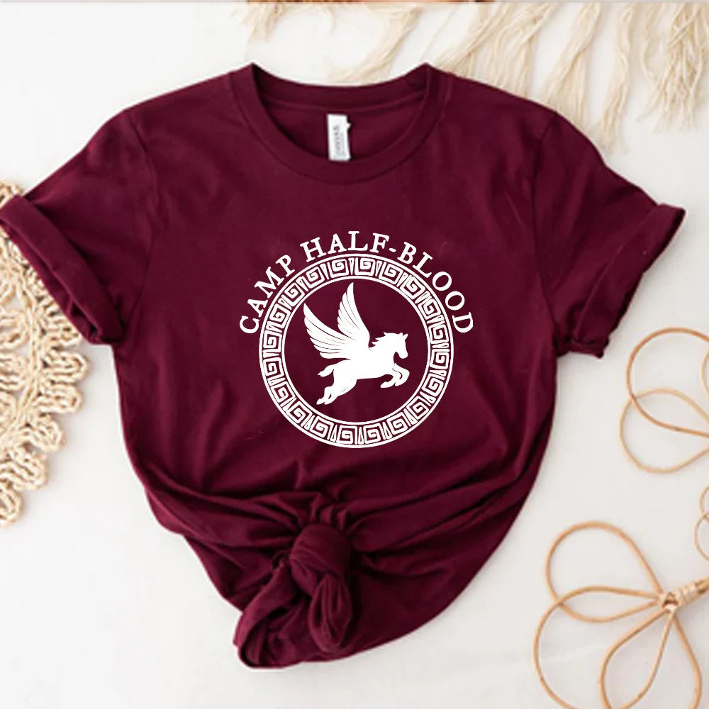Unisex Camp Half Blood T Shirt Fall Training Camp Game Shirt Aesthetic Percy Jackson Shirts Halloween Magical Gift Harajuku Top