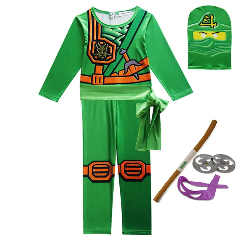 NINJA cosplay Boys Advanced Latest Role Playing Costume Jumpsuit Set Halloween Christmas Party Ninja Superhero Set Cosplay