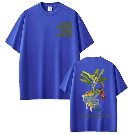 Rapper Bad Bunny T-shirt Debi Tirar Mas Fotos DTMF World Tour T Shirts Men's Women Fashion Vintage Hip Hop Streetwear T-shirts