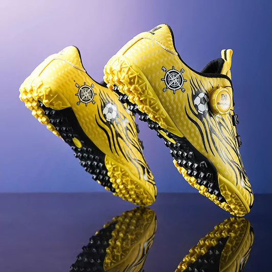 Kids Turf Soccer Cleats Children Football Shoes Breathable Lightweight Training Sneakers Non-Slip Athletic Sport Boots Boys Girl