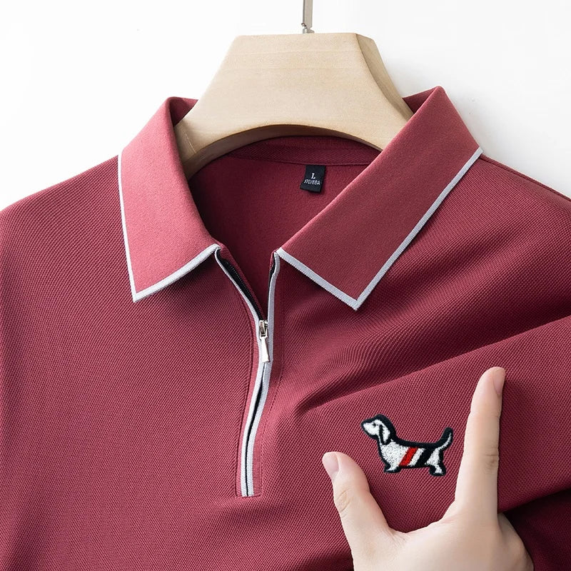 Designer Men's Lapel Long Sleeve Polo Shirt Spring New Cartoon Embroidery T-Shirt Top Versatile Fashion Business Men's Clothing