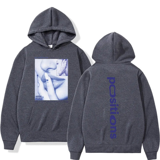 Ariana Grande Positions Album Retro Graphichoodie Men Women Aesthetic Trendy Pullover Long-sleeved Oversized Casual Sweatshirt