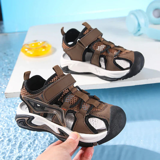 Boys' Sports Sandals Closed Toe Anti-Collision Kids Outdoor Beach Shoes Breathable Lightweight for Boys Walking Size 28-39