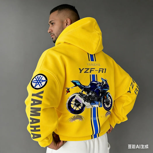 2026 Spring Summer New Motorcycle Yamaha R1 Cotton Oversized Hoodie Men Women Comfortable Casual And Fashionable Sportswear
