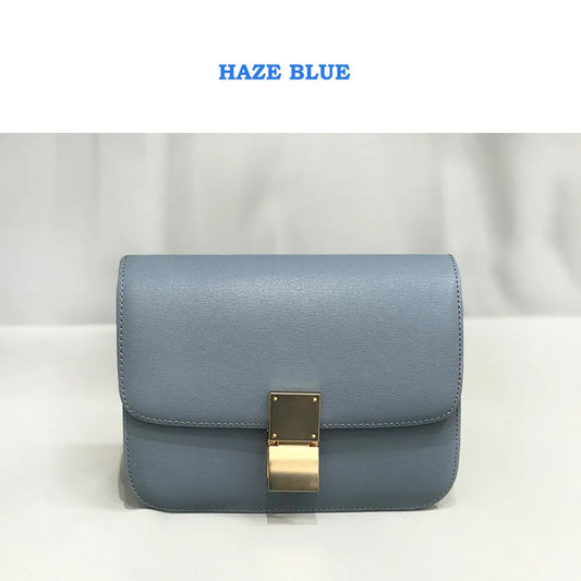 Women Shoulder Bag Female Split Leather Ins Vintage Messenger Lady Small Square Palm Texture Printing Box Flap Underarm Bag 2022