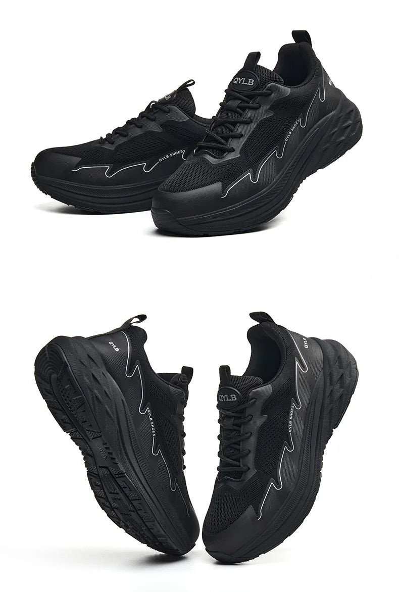 Protective work sneakers with plastic toe lightweight work shoes for men industry anti puncture Work Boots non-slip safety shoes