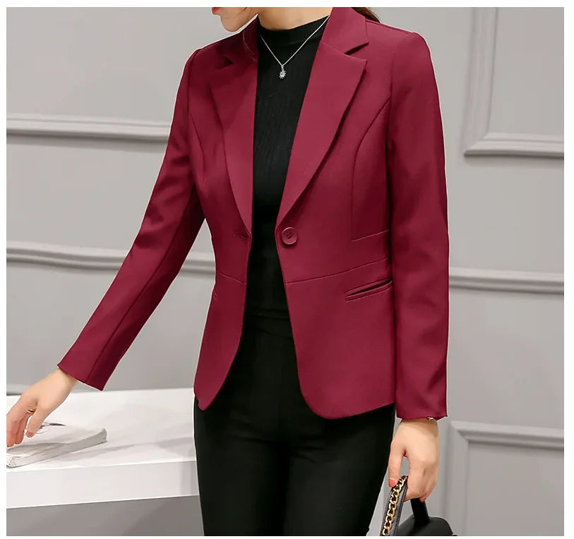 Women Blazer Office Ladies Elegant Outwear Long Sleeve Work Wear Classy Female Pink Suit African Autumn Fashion 2026 New Coat