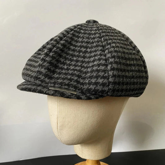 Newsboy Caps With Blade Fashion Men Wool Blend Flat Cap Peaky Hat Driving Hats Front Gatsby Cap for Male NC49