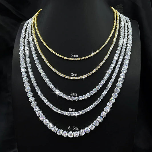 Bijoux de luxe VVS Moissanite Argent Sterling 925 Mode Moissanite Bracelet et Collier Tennis Pour Femme