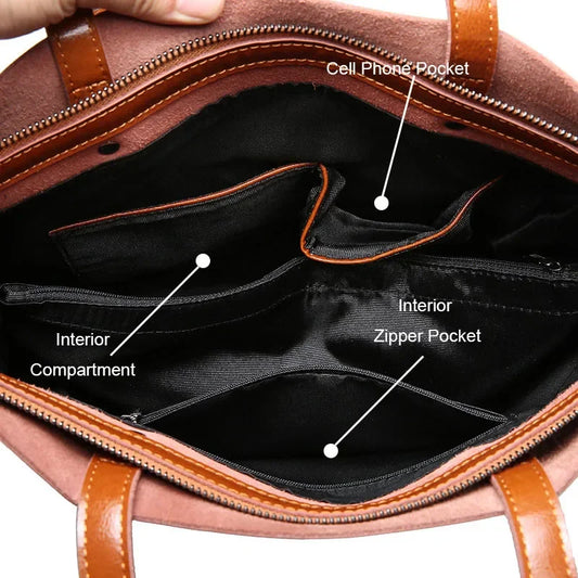 Winter Genuine Leather Women Shoulder Bags Big Ladies Handbags Luxury Brand Black Vintage Female Bags Large Hand Bags for Women