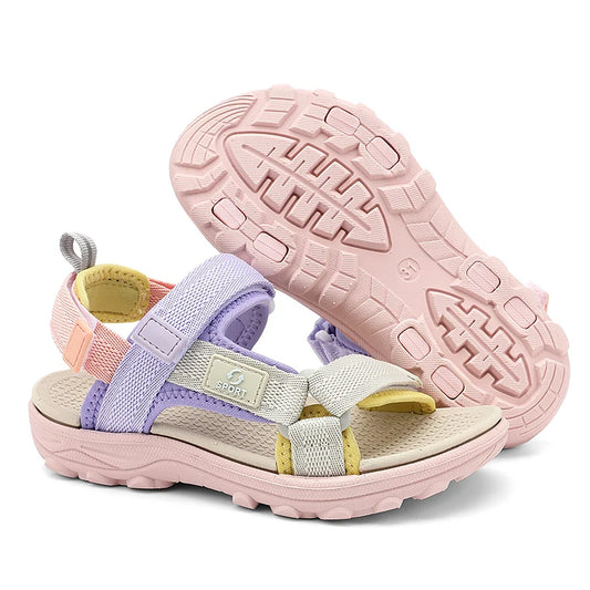 Kids Summer Sport Sandals Soft Sole Non-Slip Flat Beach Water Shoes Breathable Outdoor Walking Sandals for Boys&Girls