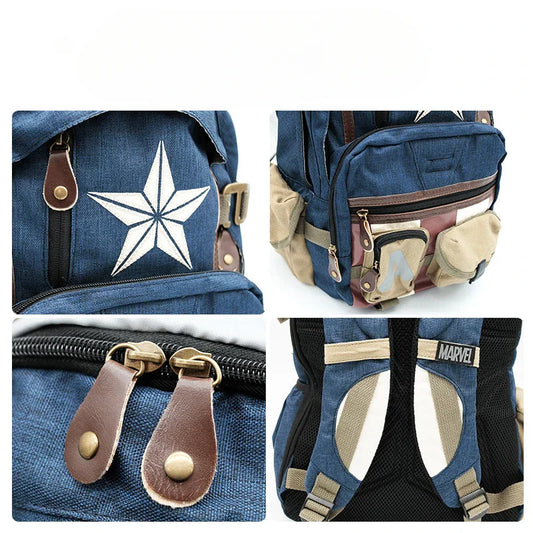 Avengers Deadpool Captains America Backpack Anime Cartoon Backpacks Outdoor Leisure Travel High Capacity Backpack Gifts