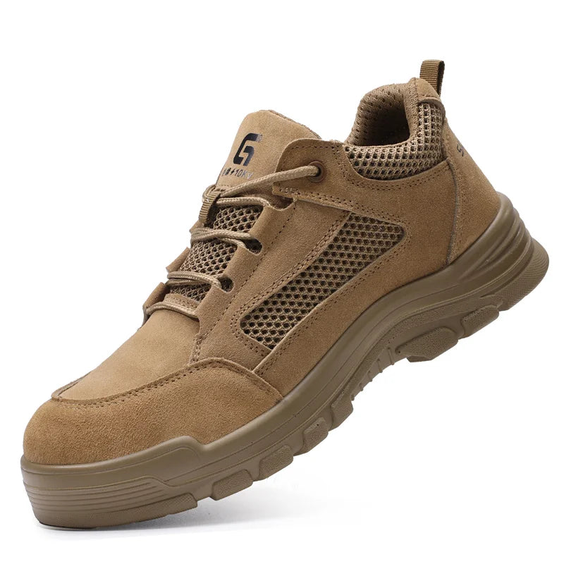 Fashion 2025 Plastic Toe Summer Breathable Labor Shoes Composite Toe Cap Indestructible Work Safety Boots Sneakers Male Footwear