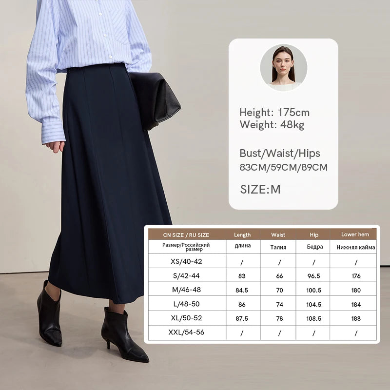 Women's Skirt 2025 Spring New Minimalist Solid Color Loose Skirts For Women Medium To Long Versatile A-shaped Skirt12524019