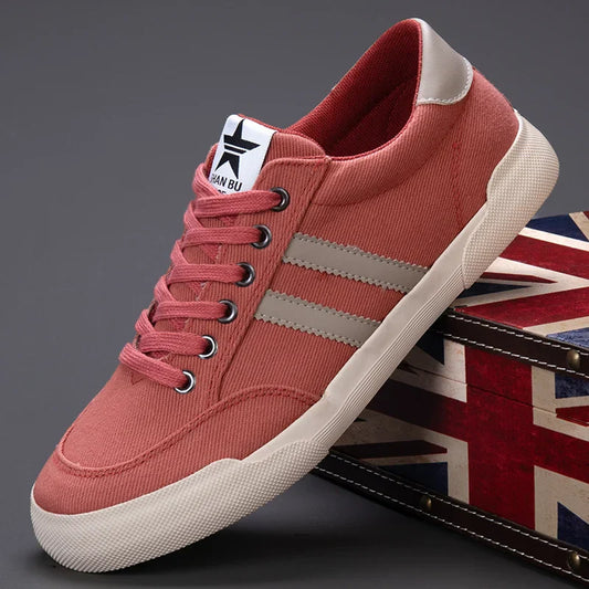 Retro Green Vulcanize Shoes Men Breathable Leisure Shoes For Men Lightweight Flat Casual Canvas Sneaker