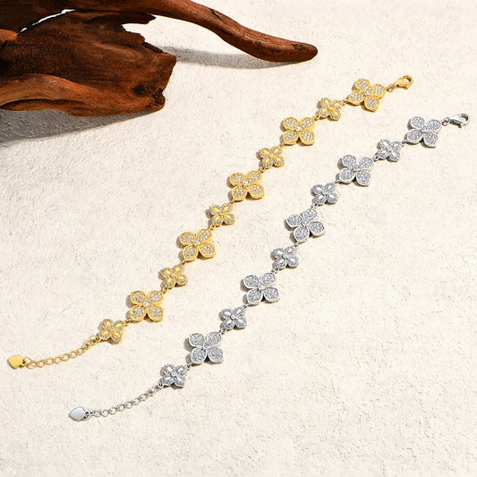 Bracelet pour femme en moissanite Plants Eternity, argent sterling 925, chaîne tennis classique réglable, bijoux fins tendance