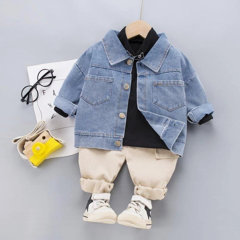 Autumn Fashion Baby Clothes Set Children Boys Jacket T-Shirt Pants 3Pcs/Set Kids Girl Clothing Toddler Costume Infant Tracksuits