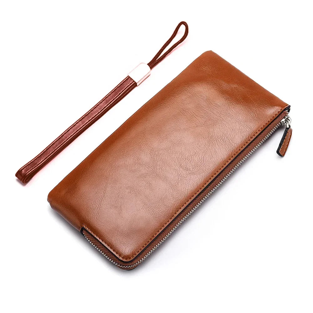 Nouvelle Pochette pour Homme Style Business Grand Portefeuille en Cuir PU Souple Homme avec Dragonne Sac Élégant Décontracté et Tendance Sac à Main Pochette Homme