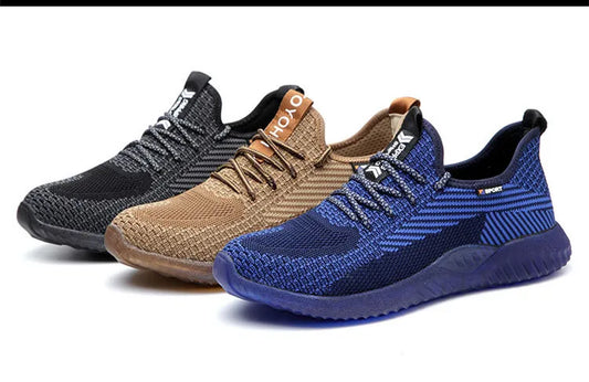 Lightweight safety shoes for men breathable safety work sneakers with iron toe indestructible shoes men women summer work shoes