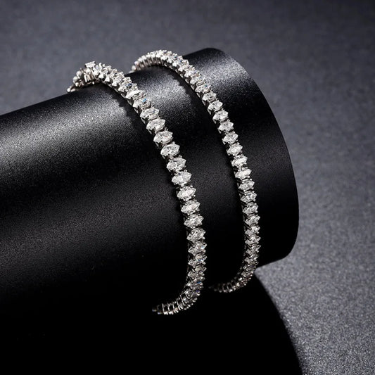 0.1/0.15 carat Marquise Coupe Moissanite Diamant Tennis Bracelets avec Certificat S925 Argent Bracelet de Mariée pour Femmes