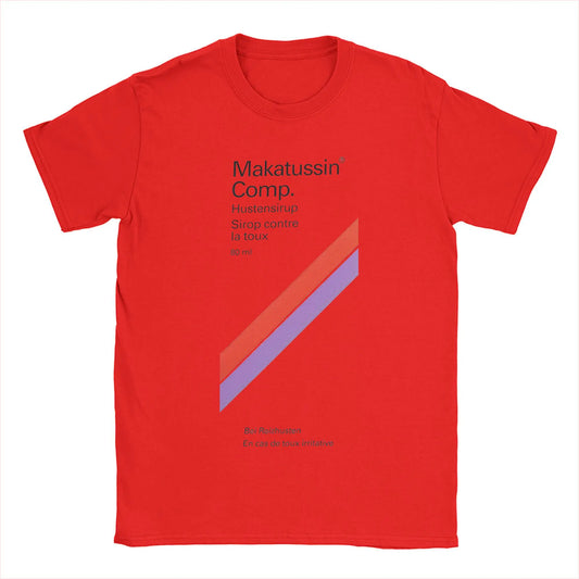 Men T-Shirts Makatussin Comp 80ml Label Vintage Cotton Tee Shirt Short Sleeve Funny T Shirts Crewneck Clothes Summer