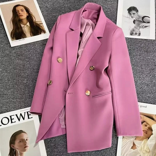 Women's Casual Jaet Coat 22 Colors Small Suit Outerwear Long Sve Commute Sle Pure Color Spring Season