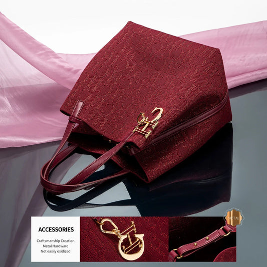 Large Capacity Letter Print Design Pure Colour Ladies Handbag Classic Style Fashion New with Clutch Bag Accessories