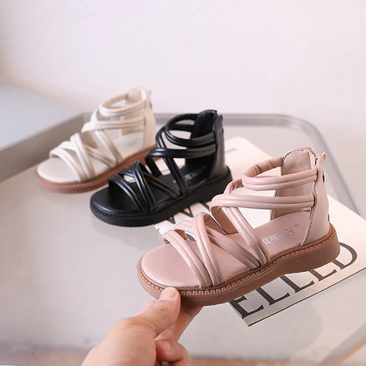 Girls sandals new summer medium and large children princess shoes soft sole shoes
