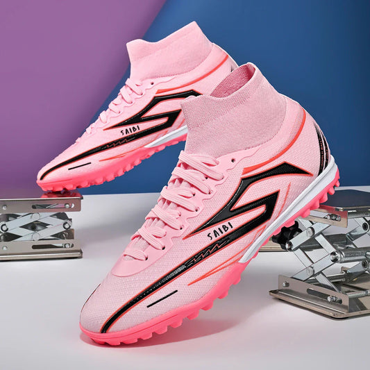 Kid Friendly TF Turf Soccer Boots Soft PU Fabric Rubber Non-slip Sole Abrasion Resistant For Campus Sports Activities