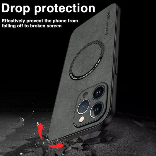 For Magsafe Luxury Leather Shockproof Phone Cases For iPhone 16e 17 15 14 Plus 13 12 11 Pro Max Magnetic Wireless Charging Cover