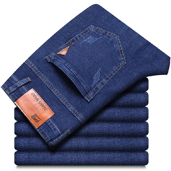 Men's classic high-end fashion versatile jeans, soft and slightly elastic black business denim pants, stylish upper body