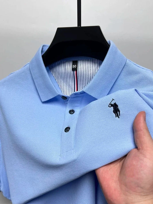 High end brand 100% cotton short sleeve polo shirt men luxur pony embroidery comfort breathable fashion T-shirt summer new top