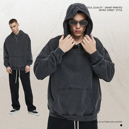 Korn Rock Band World Tour Hoodies Vintage Washed Men's Sweatshirts Cotton Hip Hop Streetwear Hooded Pullover Loose Y2K Tops