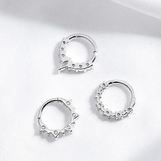 New S925 Piercing Moissanite Hoop Earrings for Women Elegant Piercing Ear Bone Earring Diamond Wedding Party Jewelry Gift