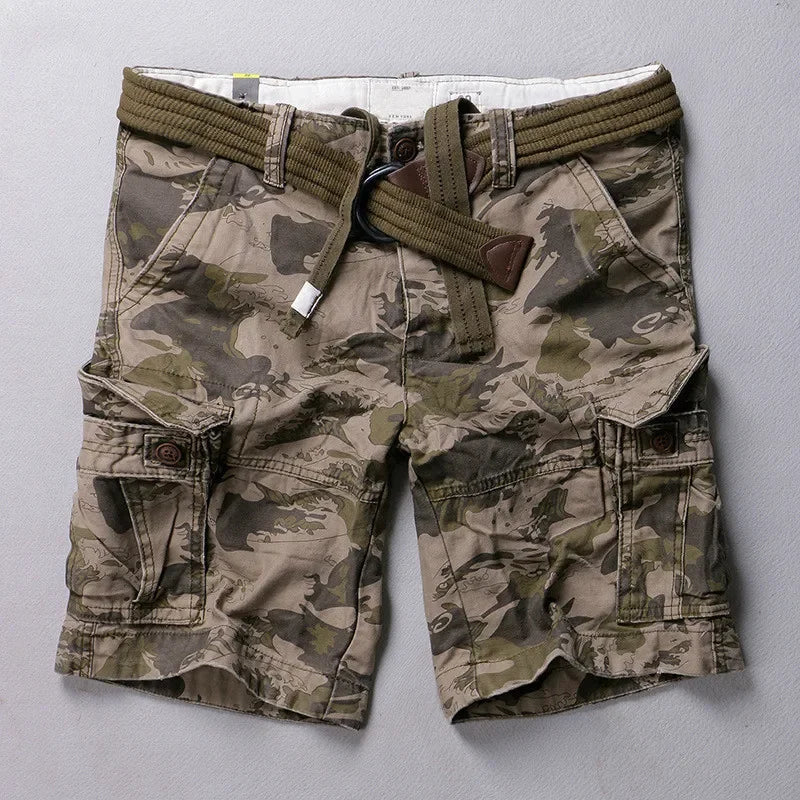 Cargo Short Men 2024 Fashion Brand Designer Summer Hot Luxury Quality Breeches Male Cotton Retro Camouflage Military Camo Shorts