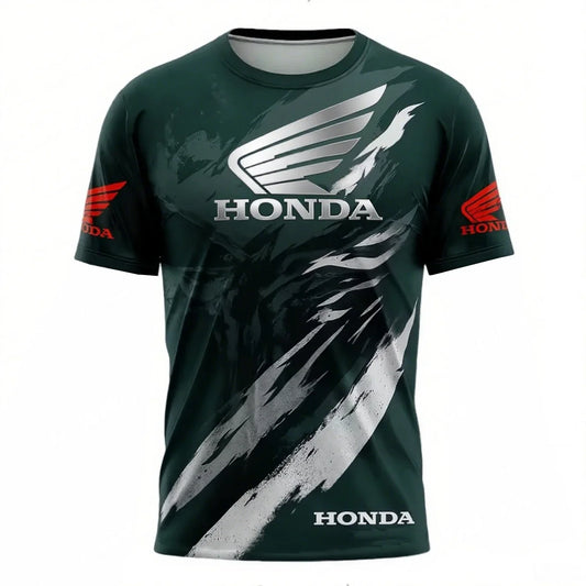 Men Summer Honda Quick Dry and Breathable Racing T-shirt Motorcycle Biker Jersey Sportswear Short Sleeve Lightweight Outdoor