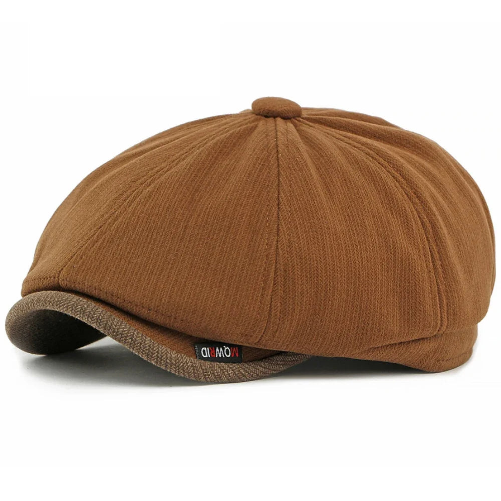 Beret Cap Men Women Autumn Winter Hat Thick Warm Artist Painter Wool Beret Hat Male Female Flat Octagonal Cap Mens Berets