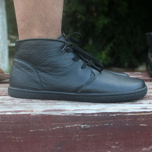 Barefoot Leather Boots With Wool Linning Inside For Women man Zero Drop Wider Toes Box