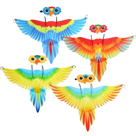Bird Costume cape and Mask Parrot Wings Cape Dress up Shawl Cloak for Day Festival Masquerade Party Boys Girls