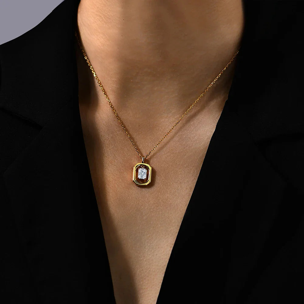 Top Quality Moissanite Diamond Necklace for Women Solid 10k 14k 18k Yellow Gold Penant Fine Jewelry Gifts Wholesale New