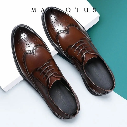British Style Shoes PU Leather Business Formal Lace Up Oxfords Footwear Loafers Breathable Comfort Wedding Shoes