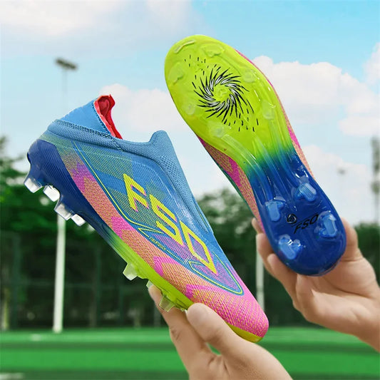 New Men Soccer Shoes Training TF/FG Outdoor Sport Football Boots Adult Long Spikes Non Slip Cleats Breathable Match Comfortable
